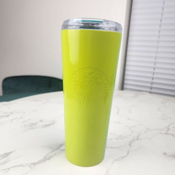 NWT Starbucks 2023 Summer Split Yellow Blue Gradient SS Cold Brew Tumbler - Picture 1 of 4